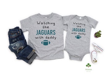 Watching the Game with Daddy Heather Gray Unisex Football Game Day Onesie®/Toddler T-Shirt, Sports Fan Gender Reveal Gift Idea