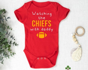 Watching the with Game Daddy Red Unisex Football Game Day Onesie®, Sports Fan Gender Reveal Gift Idea