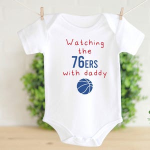 Watching the Game with Daddy Basketball Game Day Bodysuit or Toddler T-shirt