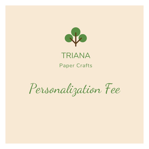 Personalization Fee by Triana Paper Crafts on back of Bodysuit or Toddler T-Shirt