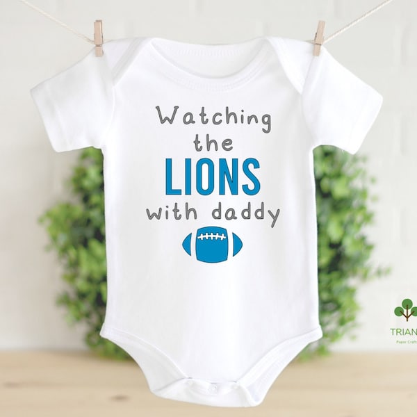 Watching the Game with Daddy Unisex Football Game Day Onesie® or Toddler T-shirt, Sports Fan Gender Reveal Gift Idea