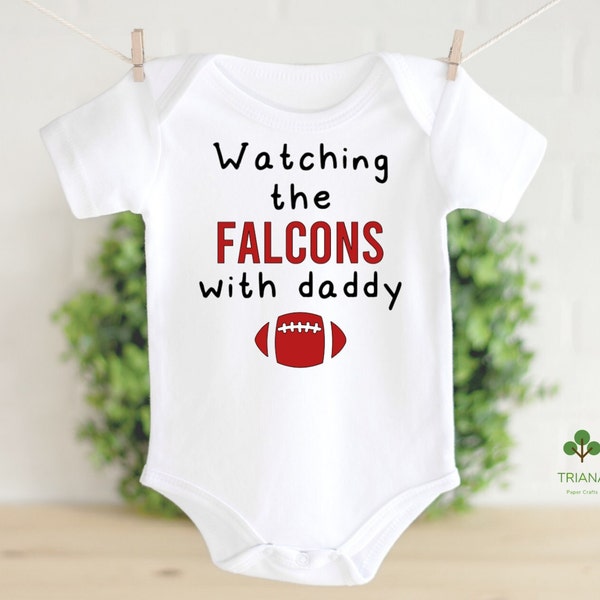 Watching the Game with Daddy Unisex Football Game Day Onesie®/Toddler T-shirt, Sports Fan Gender Reveal Gift Idea