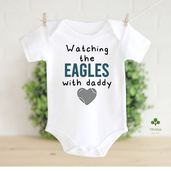 Watching the Game with Daddy Football Game Day Onesie® or Toddler T-Shirt, Baby Shower Gift