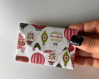 Christmas Gift card holder, December Birthday gift card envelope, Holiday Gift Card Wrapping