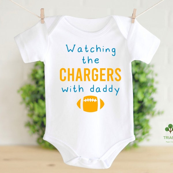 Watching the Game with Daddy Unisex Football Game Day Onesie® or Toddler T-shirt, Sports Fan Gender Reveal Gift Idea