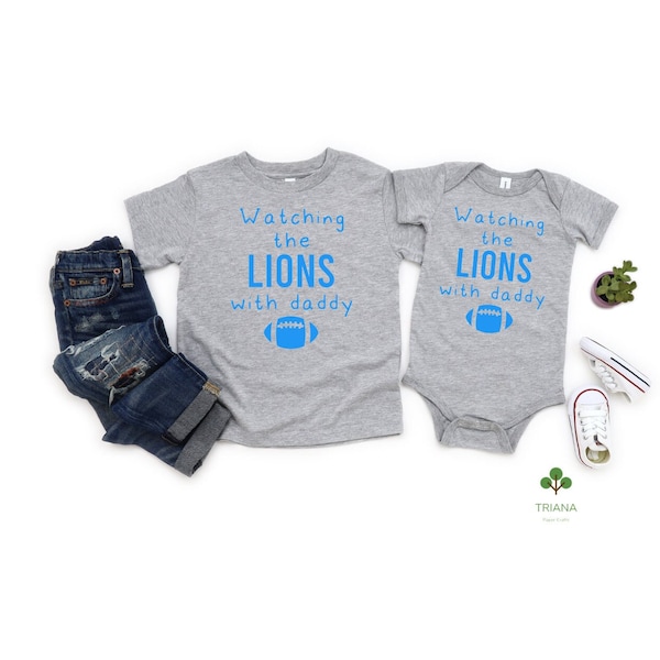 Watching the Game with Daddy Heather Gray Unisex Football Game Day Onesie®/Toddler T-Shirt, Sports Fan Gender Reveal Gift Idea