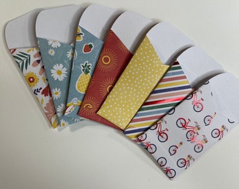 Sunny Days Handmade Multi-Purpose Set of 7 Gift Card Holders, Gift Card Mini Envelopes, Gift Card Wrapping