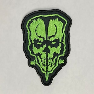 Bw Patch- 4231 Misfits Skull Face Green Patch