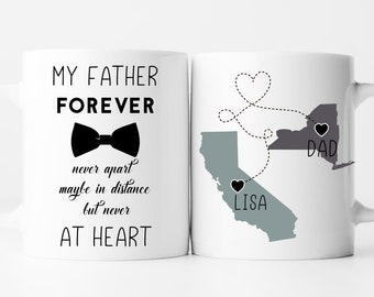 Mug longue distance pour papa-tasse fête des pères pour papa-tasse États en mouvement de ma fille-souvenir de la fête des pères-tasse à café papa-tasse cadeau pour papa