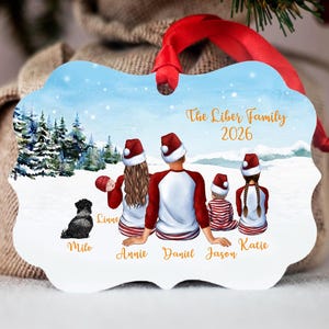 Family Christmas Ornament-Our first Christmas as a Family -Family Gift with kids pets dogs cat Personalized Family gift-Aluminum