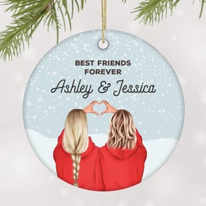 Sisters ornament Best Friends Ornament Personalized friendship keepsake two friends ornament Best Friends Gift for bff Ornament