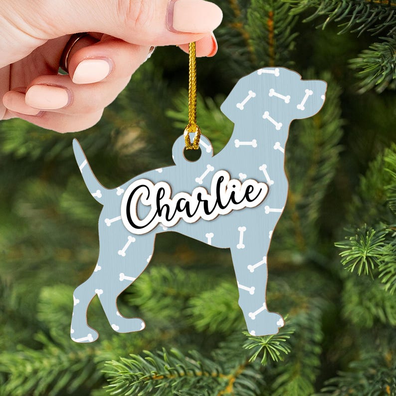 Dog Ornamentlabrador Wood Giftpersonalized Dog Silhouette Ornament