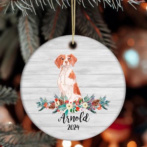 Brittany Christmas Ornament-Brittany Christmas gift-Personalized Dog Ornament-Brittany christmas decor-Family Dog ornament-custom pet gifts
