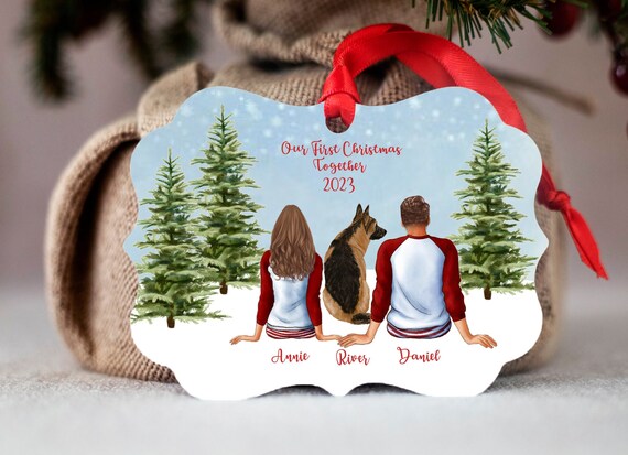 Couple and dog ornament hotsell