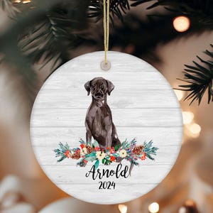 Custom Black Lab Christmas Ornament for Labrador-Personalized Gift for Dog Lovers - Chocolate Labrador Ornament -Black lab Keepsake Memorial