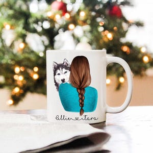 Custom Pet Mug Christmas Husky Mug Husky Gifts Siberian Husky Mom Mug Dog Lover Mug Custom Dog Mug Siberian Husky Owner Gift Husky Art