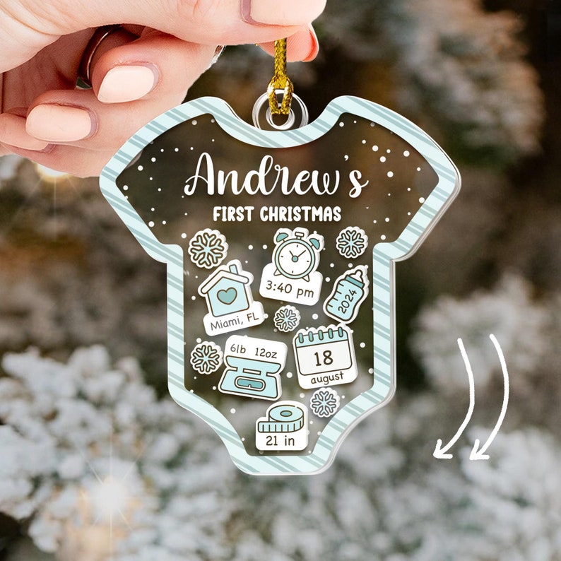 Baby's First Christmas Ornamentshaker Babies Ornamentnew Baby