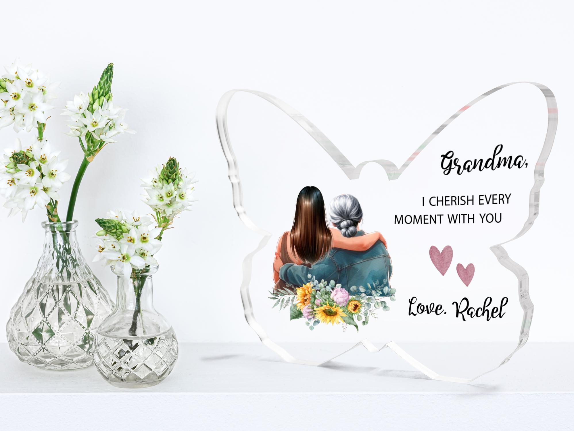 Oma Geschenk Schmetterling Acryl - Muttertagsgeschenk Mit Lieber Aufschrift