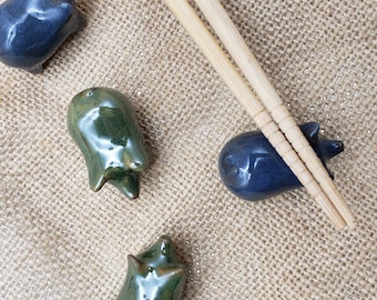Pinchpig Chopstick Rests - Hand formed, stoneware chopstick rest