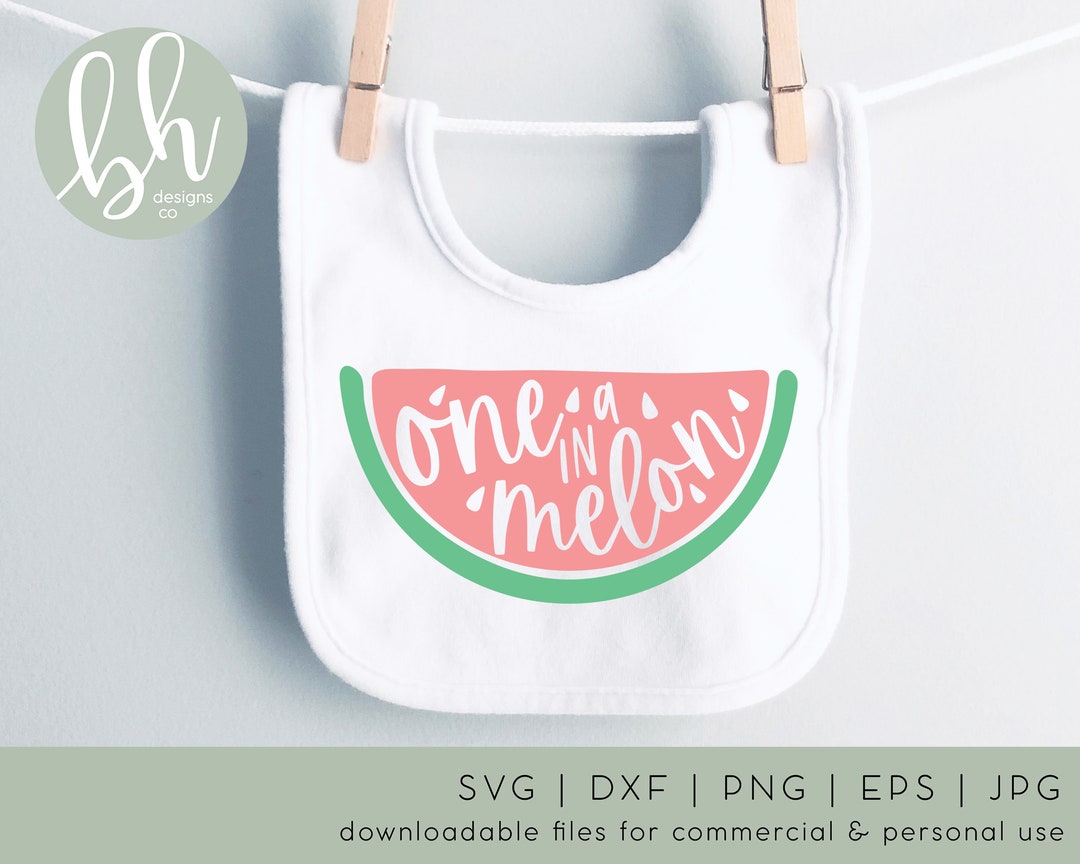 One in a Melon SVG Summer Watermelon SVG Cut Files - Etsy