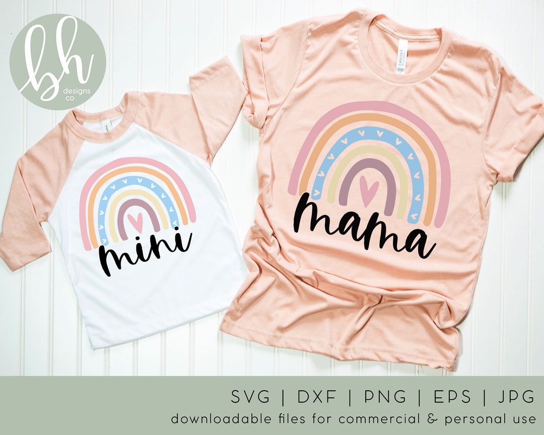 New Rainbow Mama and Mini Family printed short-sleeved T-shirt (children's version) main image 0