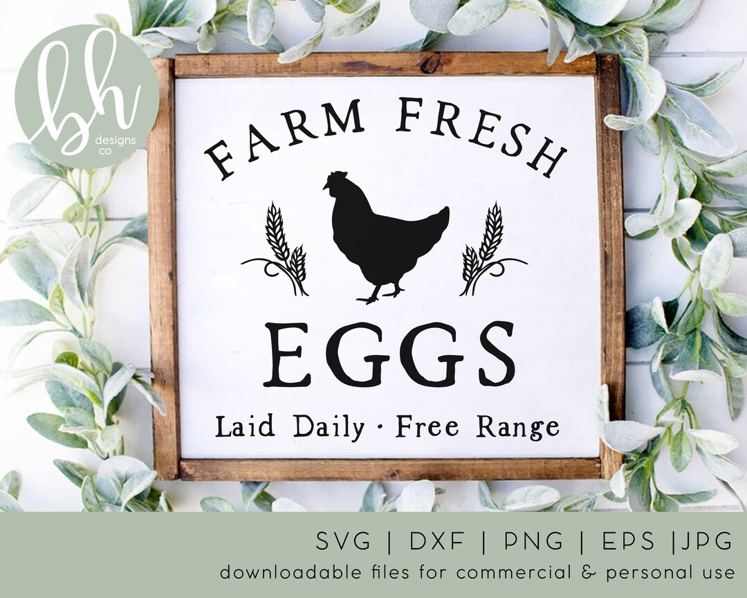 Farm Fresh Eggs SVG Kitchen Decor SVG Cut Files - Etsy