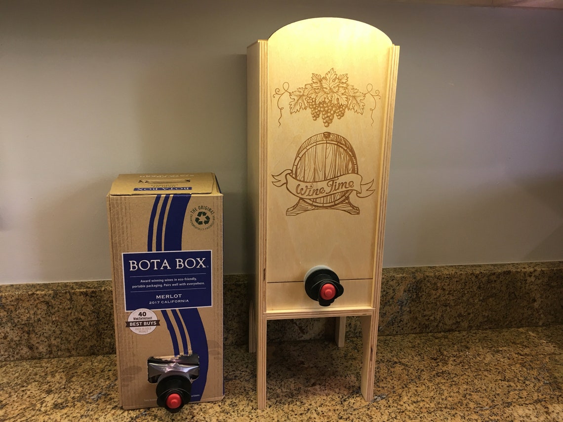 Tall Wooden Wine Box Holds 3 Liter Wine Bladder Etsy