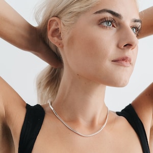 Classic Snake Chain everyday wear necklace hypoallergenic herringbone chain in gold and silver adjustable chain necklace choker Layering