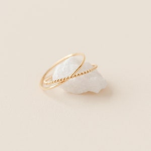 Thin dainty rings duo interlocking ring simple 18k gold plated stainless steel ring minimalistic thin ring, intertwined rings daily wear