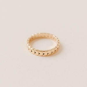 Golden Wheat Ring, Thick Ring Band, 18k Gold Pvd Plating, Stainless Steel, Tarnish-Resistant, Hypoallergenic, Chic Ring, Gold Thick Ring