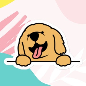 Golden Retriever Sticker Jolly Golden Retriever Dog Sticker Golden Retriever Puppy Sticker for Golden Retriever Dog Moms and Dog Dads