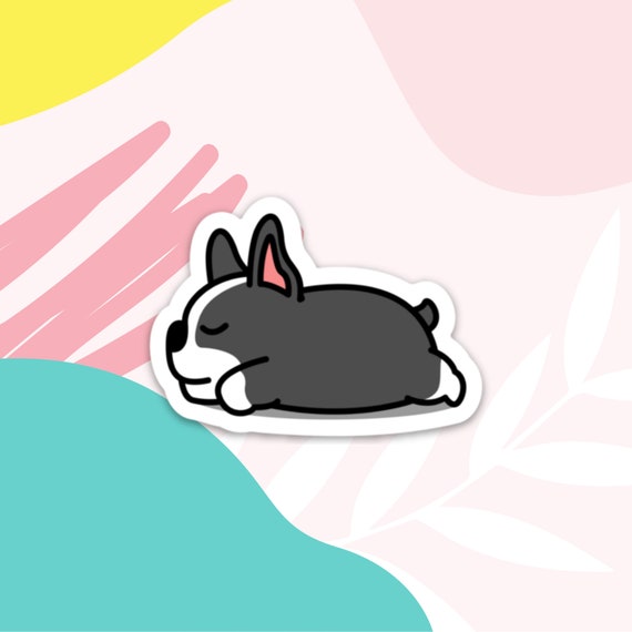 Boston Terrier Sticker Sleepy Boston Terrier Dog Sticker Cute Boston Terrier Puppy Sticker Gift for Boston Terrier Dog Owners and Dog Lovers