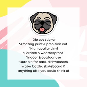 Pug Sticker for Pug Owner Pug Dog Sticker Pug Puppy Sticker for Pug