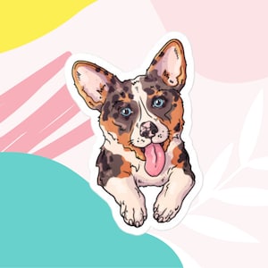 Merle Corgi Dog Sticker Cute Corgi Dog Sticker for Merle Corgi Dog Owner and Corgi Lovers Merle Corgi Dog Sticker for Dog Lovers Corgi Puppy