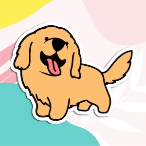 Golden Retriever Sticker Funny Golden Retriever Dog Sticker for Golden Retriever Dog Mom and Golden Retriever Dog Dad Golden Retriever Puppy