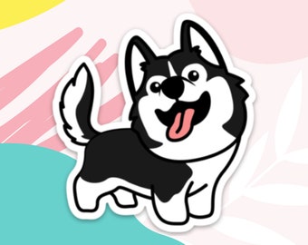 Black Husky Sticker Husky Dog Sticker Black Husky Dog Sticker for Husky Owners Black Husky Sticker Gift for Husky Lovers and Dog Lovers