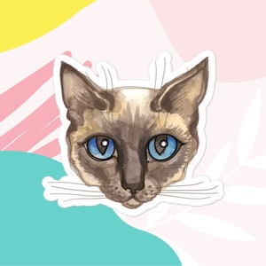 Siamese Cat Sticker for Siamese Cat Owners Cute Siamese Cat Sticker for Cat Lovers Siamese Kitten Sticker Gift for Siamese Kitten Cat Owners