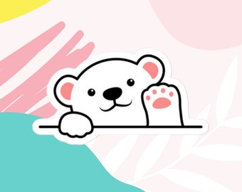 Polar Bear Sticker Cute Polar Bear Sticker for Bear Lovers Baby Polar Bear Sticker or Polar Bear Cub Stickers Polar Bear Design Sticker Gift