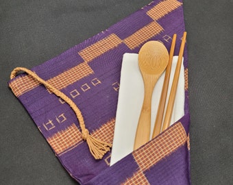 Everyday Oryoki utencil holder (with Sashiko detail)