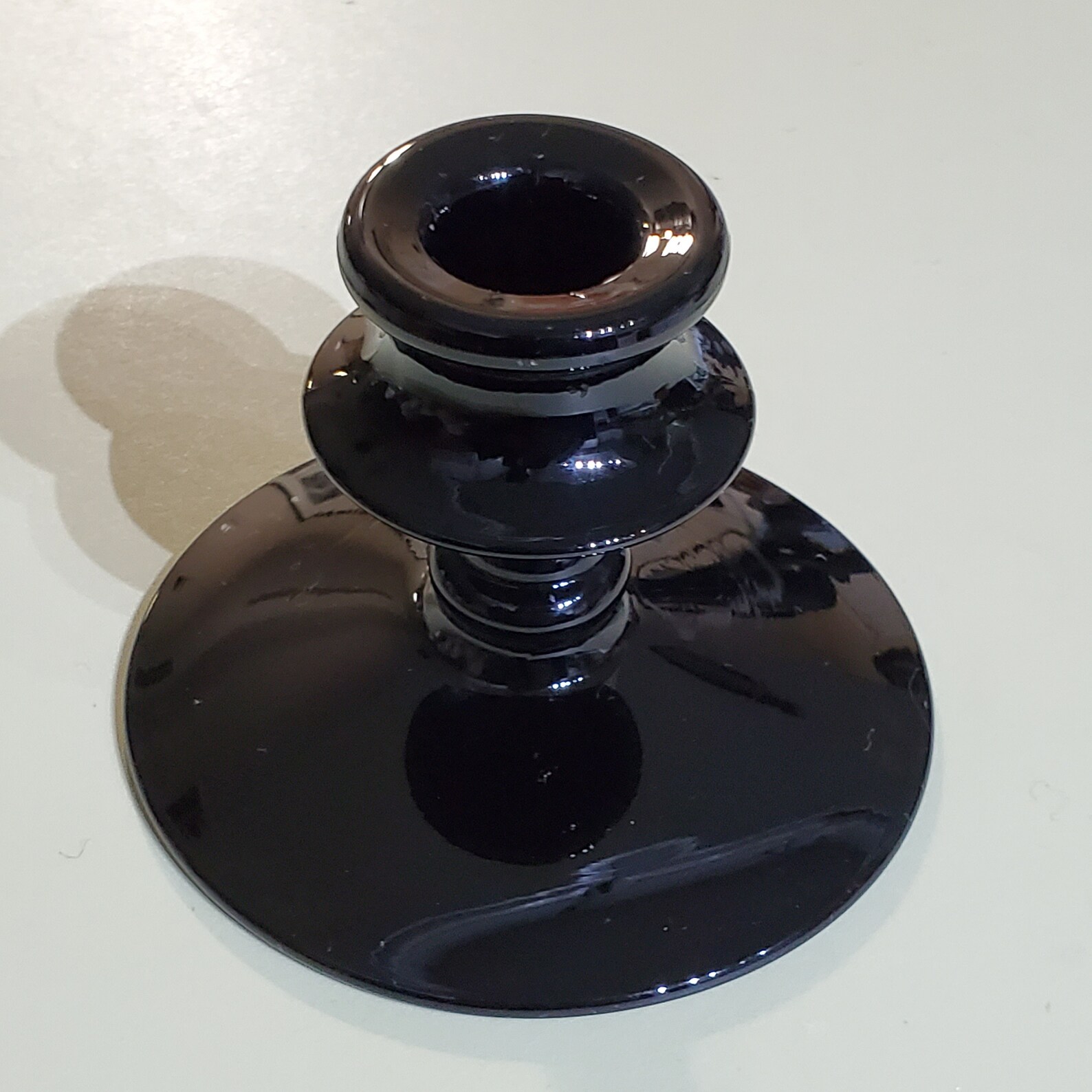 Vintage Black Amethyst Glass Candle Holder Only 1 Etsy