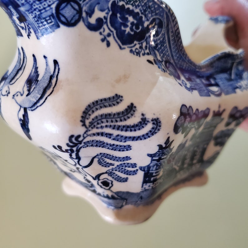 Buffalo Pottery 1909 Blue Willow Pattern Gravy Boat Etsy
