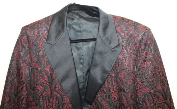 Vintage Brocade Tuxedo Tux Smoking Jacket 70s Siz… - image 2