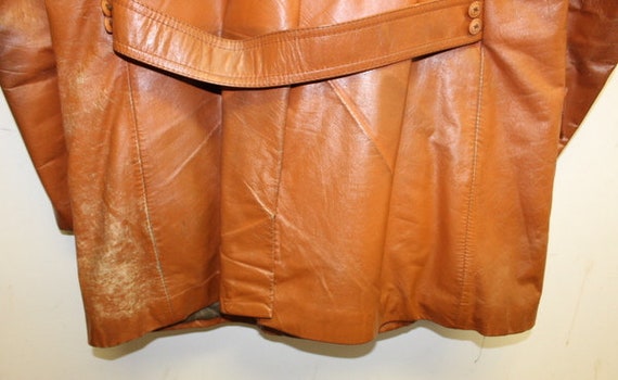 Vintage Leather Jacket Hipster Hood 60s 70s Origi… - image 4