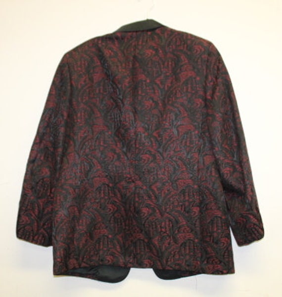 Vintage Brocade Tuxedo Tux Smoking Jacket 70s Siz… - image 4