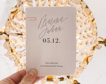 Calligraphy for (digital) invitations, save the date cards for weddings or wedding websites
