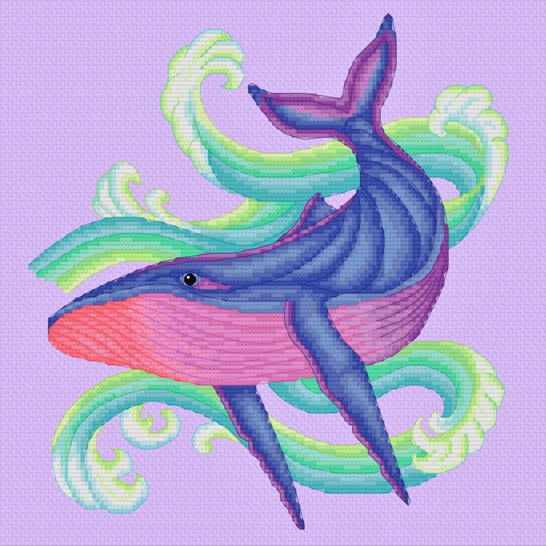 Whale Cross Stitch Pattern PDF Chart Download Etsy