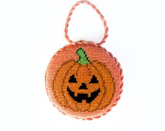 Jack O' Lantern Needlepoint Chart – Fall Halloween Spooky Pattern (Digital Download)