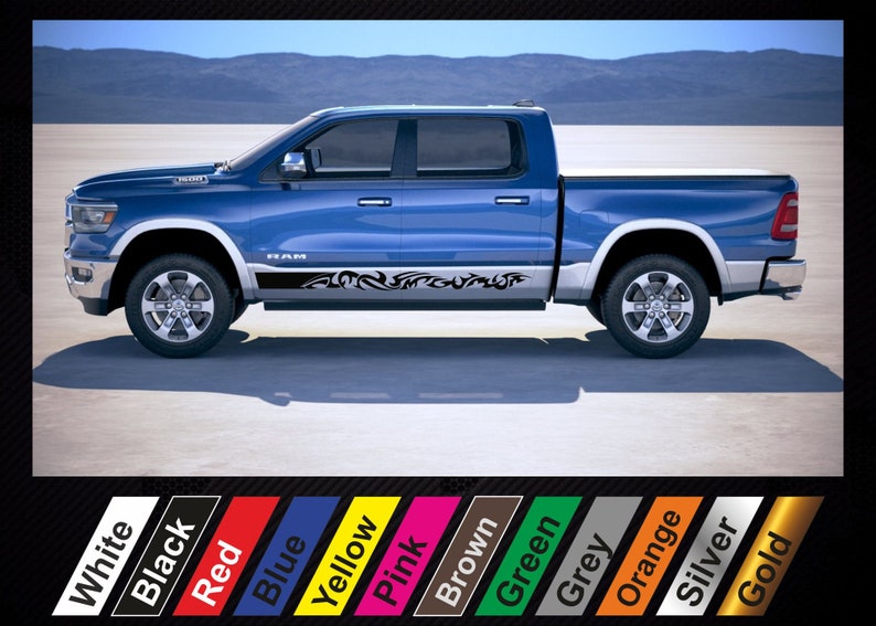 2pcs stickers Dodge RAM 1500 2500 3500 graphics side stripe Etsy