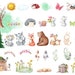 Woodland Animal Spring Watercolor Clipart. Clipart of Forest Animals ...