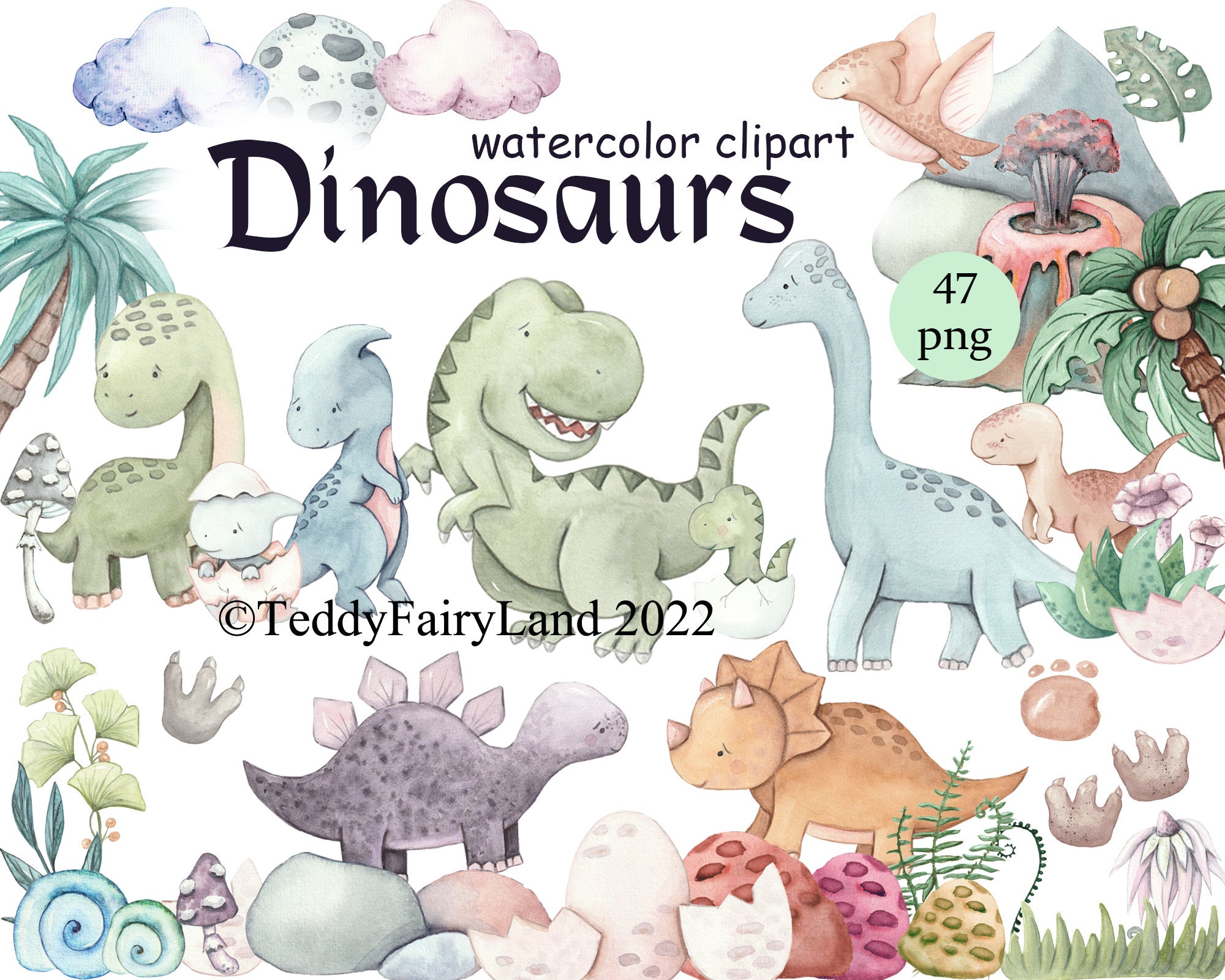 Dinosaurs Watercolor Clipart Dino Clip Art Nursery Decor - Etsy Dinosaurs Watercolor Clipart Dino Clip Art Nursery Decor - Etsy